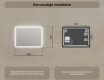 Rechthoekige badkamerspiegel met LED-verlichting 80x60 cm met Dual color, Aanraakschakelaar #7