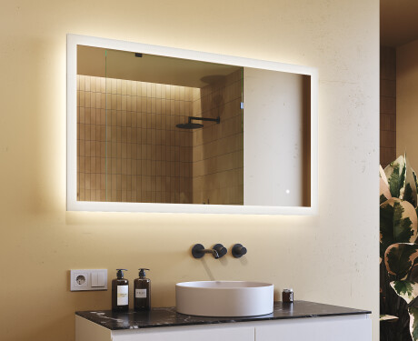 Rechthoekige badkamerspiegel met LED-verlichting 120x70 cm met Dual color, Aanraakschakelaar