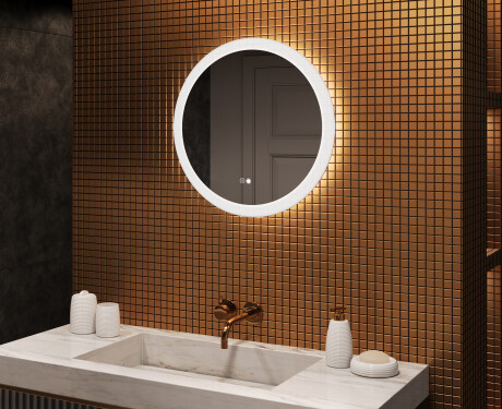 Ronde badkamerspiegels met LED-verlichting 60 cm met Dual color, Aanraakschakelaar, Verwarmingsmat