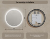 Ronde badkamerspiegel met LED-verlichting 80 cm met Dual color, Aanraakschakelaar, Verwarmingsmat #8
