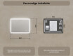 Rechthoekige LED-badkamerspiegel 80x60 cm met Dual color, Aanraakschakelaar, Verwarmingsmat #8