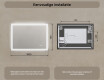 Rechthoekige badkamerspiegel met LED-verlichting 100x70 cm met Dual color, Aanraakschakelaar, Verwarmingsmat #8