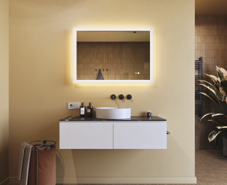 Rechthoekige badkamerspiegel met LED-verlichting 100x70 cm met Dual color, Aanraakschakelaar, Verwarmingsmat #9