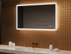 Rechthoekige LED-verlichte badkamerspiegel 120x70 cm met Dual color, Aanraakschakelaar, Verwarmingsmat