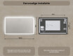 Rechthoekige LED-verlichte badkamerspiegel 120x70 cm met Dual color, Aanraakschakelaar, Verwarmingsmat #8