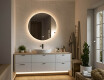 Ronde spiegel met verlichting 60 cm, dubbele kleur, aanraakschakelaar, verwarmingsmat