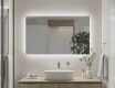 Rechthoekige badkamerspiegel met LED-verlichting 80x60/60x80 cm, dubbele kleur, aanraakschakelaar, verwarmingsmat