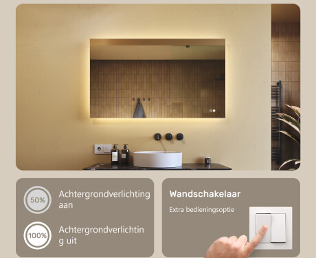 Rechthoekige badkamerspiegel met LED-verlichting 80x60/60x80 cm, dubbele kleur, aanraakschakelaar, verwarmingsmat #3