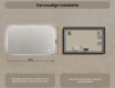 Rechthoekige badkamerspiegel met LED-verlichting 80x60/60x80 cm, dubbele kleur, aanraakschakelaar, verwarmingsmat #7
