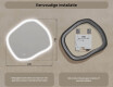 Badkamerspiegel met verlichting, 84×74 cm, tweekleurig, touch‑schakelaar, verwarmingsmat #8