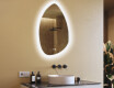 Onregelmatig spiegel met verlichting, 64×94 cm, tweekleurig, touch‑schakelaar, verwarmingsmat