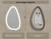Onregelmatig spiegel met verlichting, 64×104 cm, tweekleurig, touch‑schakelaar, verwarmingsmat #8