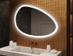Onregelmatig spiegel met verlichting, 114×84 cm, tweekleurig, touch‑schakelaar, verwarmingsmat
