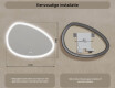 Onregelmatig spiegel met verlichting, 114×84 cm, tweekleurig, touch‑schakelaar, verwarmingsmat #8