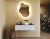 Onregelmatig spiegel met verlichting, 74×94 cm, tweekleurig, touch‑schakelaar, verwarmingsmat #9