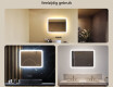 Afgeronde badkamerspiegel met LED-verlichting, 80×60 cm, tweekleurig, touch‑schakelaar, verwarmingsmat #2