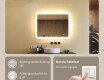 Afgeronde badkamerspiegel met LED-verlichting, 80×60 cm, tweekleurig, touch‑schakelaar, verwarmingsmat #4