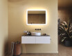 Afgeronde badkamerspiegel met LED-verlichting, 80×60 cm, tweekleurig, touch‑schakelaar, verwarmingsmat #9
