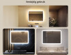 Afgeronde badkamerspiegel met LED‑verlichting, 100×70 cm, tweekleurig, touch‑schakelaar, verwarmingsmat #2