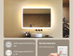 Afgeronde badkamerspiegel met LED‑verlichting, 100×70 cm, tweekleurig, touch‑schakelaar, verwarmingsmat #4