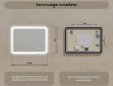 Afgeronde badkamerspiegel met LED‑verlichting, 100×70 cm, tweekleurig, touch‑schakelaar, verwarmingsmat #8