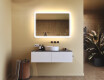Afgeronde badkamerspiegel met LED‑verlichting, 100×70 cm, tweekleurig, touch‑schakelaar, verwarmingsmat #9