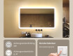 Afgeronde badkamerspiegel met LED‑verlichting, 120×70 cm, tweekleurig, touch‑schakelaar, verwarmingsmat #4