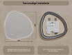 Onregelmatig spiegel met verlichting, 84×84 cm, tweekleurig, touch‑schakelaar, verwarmingsmat #8