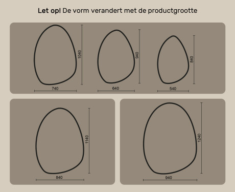 Onregelmatig spiegel met verlichting, 64×94 cm, tweekleurig, touch‑schakelaar, verwarmingsmat #10