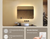 Afgeronde badkamerspiegel met LED-verlichting, 80×60 cm, tweekleurig, touch‑schakelaar, verwarmingsmat #4
