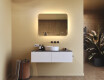 Afgeronde badkamerspiegel met LED-verlichting, 80×60 cm, tweekleurig, touch‑schakelaar, verwarmingsmat #9