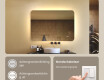 Afgeronde badkamerspiegel met LED‑verlichting, 100×70 cm, tweekleurig, touch‑schakelaar, verwarmingsmat #4