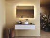Afgeronde badkamerspiegel met LED‑verlichting, 100×70 cm, tweekleurig, touch‑schakelaar, verwarmingsmat #9