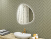 Onregelmatig spiegel met verlichting, 64×64 cm, tweekleurig, touch‑schakelaar, verwarmingsmat