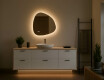 Onregelmatige spiegel met verlichting 64×64 cm, dubbele kleur, aanraakschakelaar, verwarmingsmat