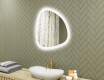 Onregelmatig spiegel met verlichting, 74×74 cm, tweekleurig, touch‑schakelaar, verwarmingsmat