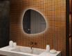 Onregelmatig spiegel met verlichting, 74×74 cm, tweekleurig, touch‑schakelaar, verwarmingsmat