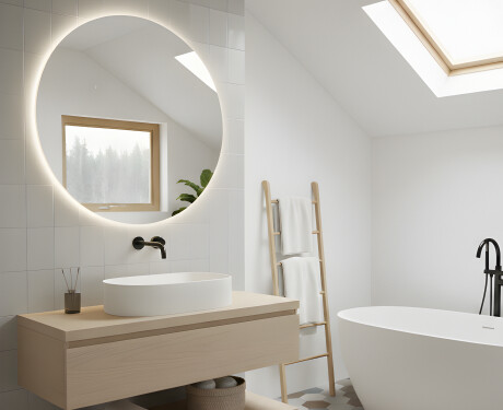 Ronde verlichte badkamerspiegel 60 cm met neutrale lichtkleur 4500K