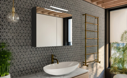 Badkamerkast met LED Anthracit Mateo 70 x 60 cm