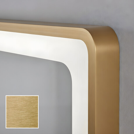 Afgeronde LED-spiegel in een goud aluminium frame #2