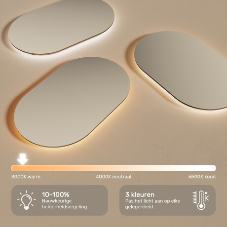 Afgeronde LED-spiegel in een goud aluminium frame #5