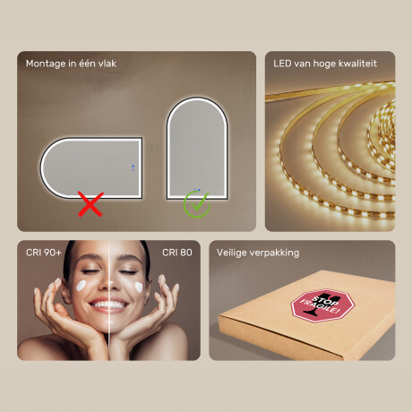 Onregelmatige LED-spiegel in een gouden aluminium frame #7