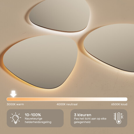 Onregelmatige LED-verlichte spiegel – 60x90/70x100 cm in een zilveren aluminium frame #5
