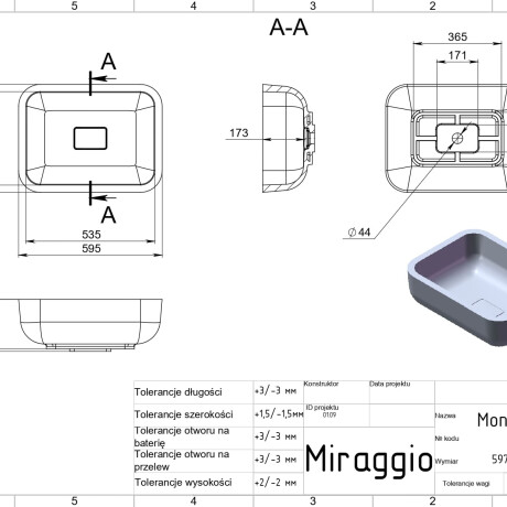 Wastafel MONACO #4