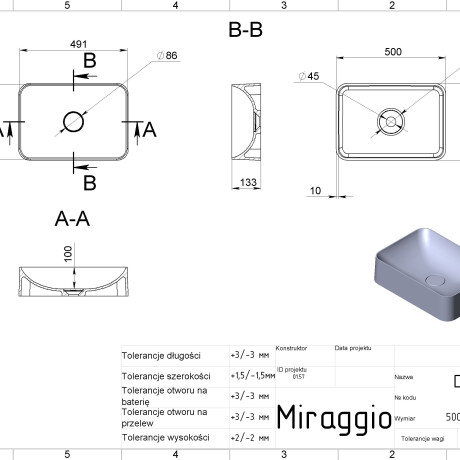 Wastafel DEBORA MIRASOFT #1