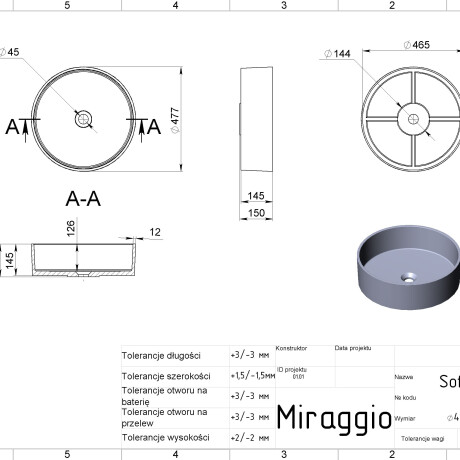 Wastafel SOFIA MIRASOFT #1