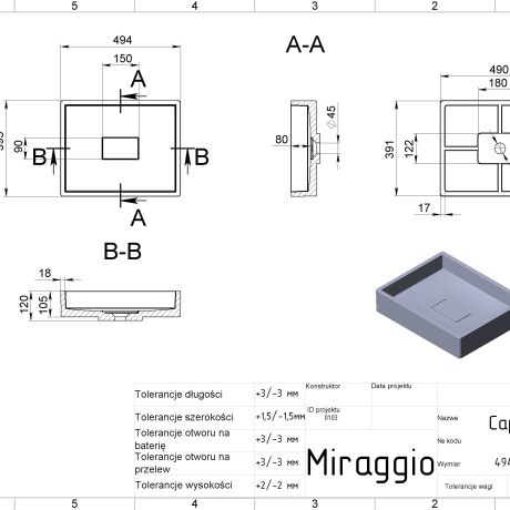 CAPRI MIRASOFT wastafel #1