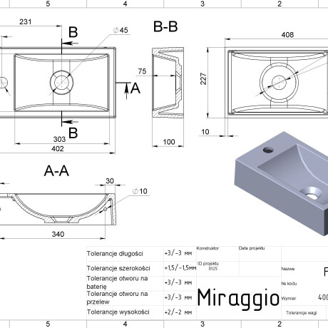 Wastafel FARO R MIRASOFT #1