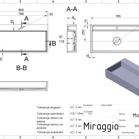MARES 800 MIRASOFT wastafel #1