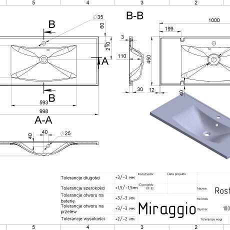 Wastafel ROSTRIKS UNO #5